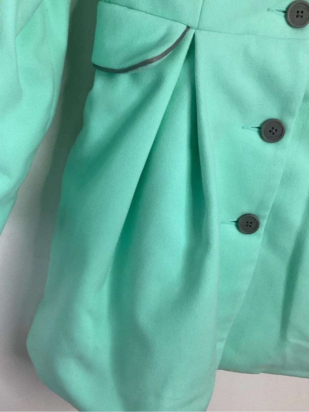 Cat & Jack Mint Green Hooded Pea Coat with Faux Fur Trim L 10/12